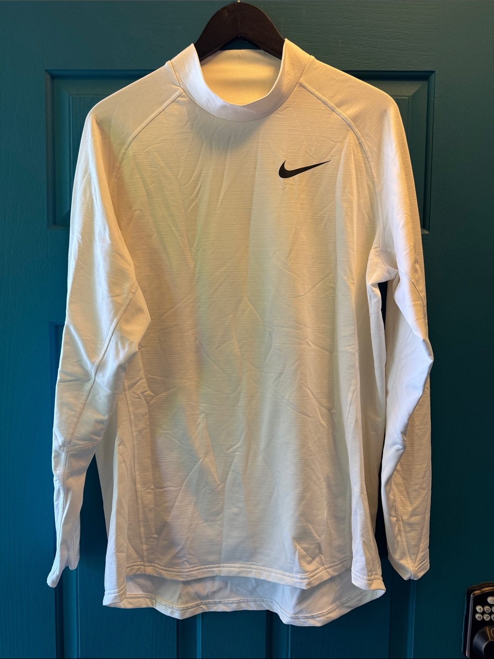 Nike Men's White Long-Sleeve Dri-FIT Performance Shirt